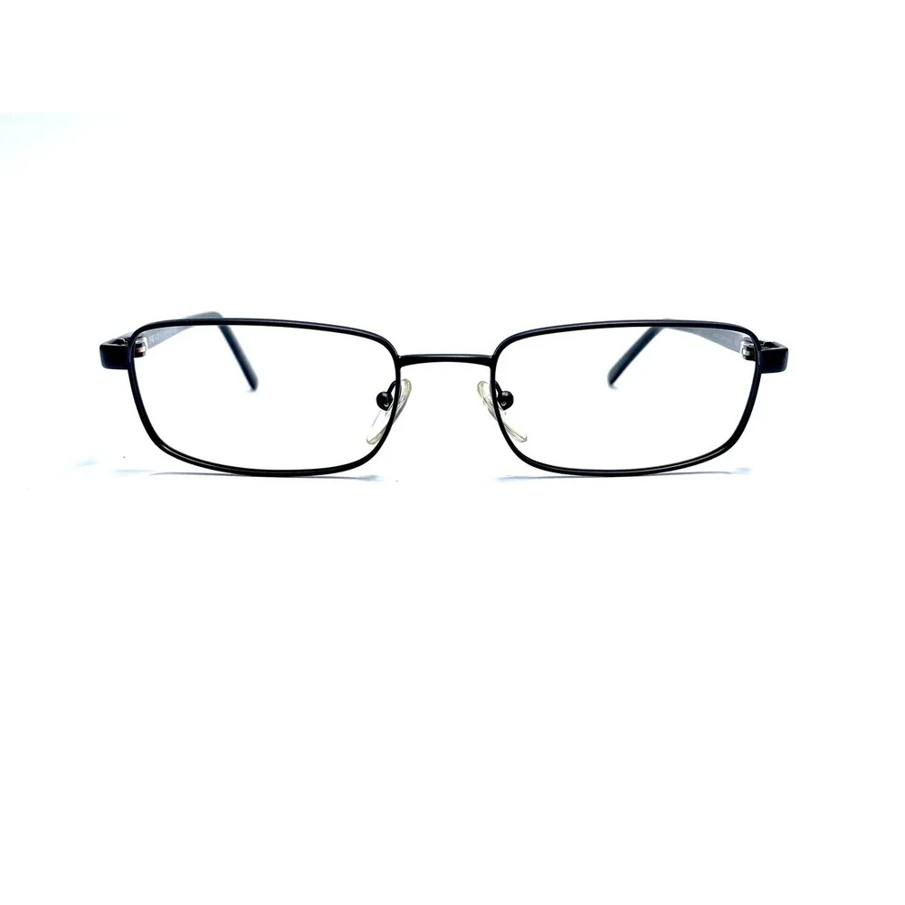 Prada Black Silver Rectangular Metal Glasses Italy VPR60G 1BO101 52 18 135